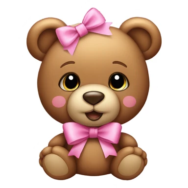 Teddy bear whit pink bow sticker