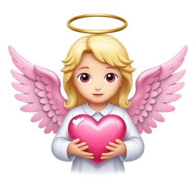 pink angel heart  sticker