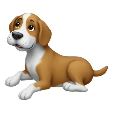 Dog rolling in the yard sticker