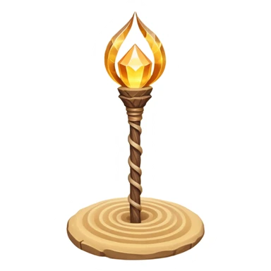 desert sand mage staff object icon, ancient wooden staff, swirling sand crystal on top, glowing golden aura, small floating sand particles, fantasy desert style, 3D cartoon, mobile game icon style, centered, clean background, soft shadow, no text, no watermark
 sticker
