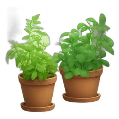 Create a lush herb garden with various herbs glowing, on a sunny windowsill." sticker