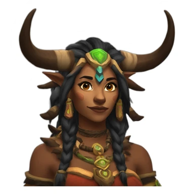 wow female tauren shaman sticker