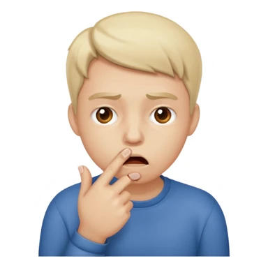 Emoji mordiéndose el dedo sticker