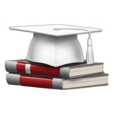 White Student cap with red medical cross On a stack of books sticker