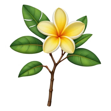 single Frangipani stem, leaf, more  sticker