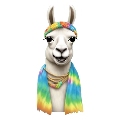 tie die hippie lama peace sign sticker