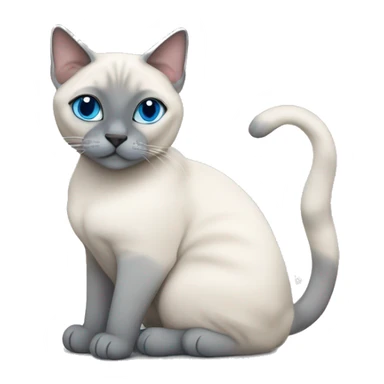 Fat Blue Tabby Point siamese cat love around sticker
