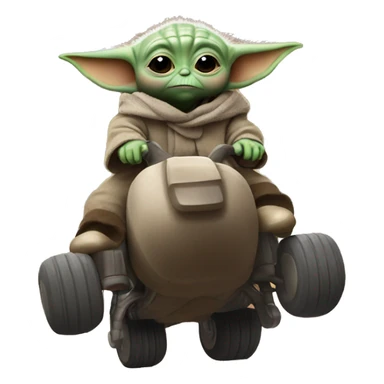 baby yoda riding big foot sticker