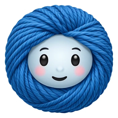 Rolled Yarn Ball blue  sticker