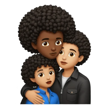 baddie kissing handsome boy with curly afro  sticker