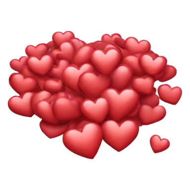 a pile of hearts on the floor sticker