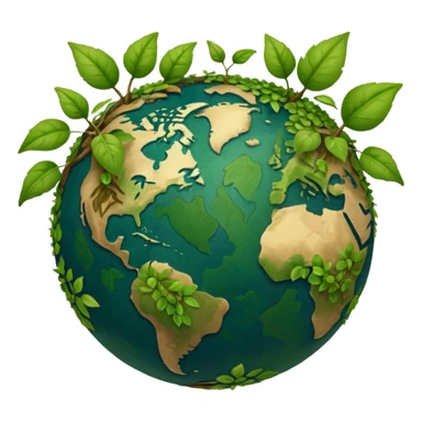 globe with plants sprouting all over it sticker