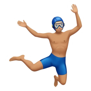 determined pool diver dives into a pool of confidence blue water underneath  sticker