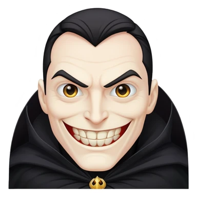villain with evil grin and black cape sticker