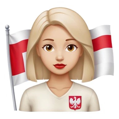 woman with poland flag sticker