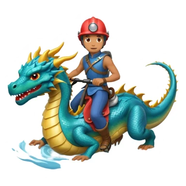 man riding water elemental dragon sticker