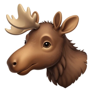 A high-resolution digital illustration of a baby moose in a clean, semi-realistic style. The baby moose is shown facing sideways head tilted  sticker
