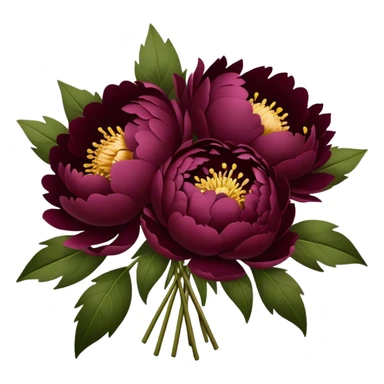 dark burgundy peonie Bouquet sticker