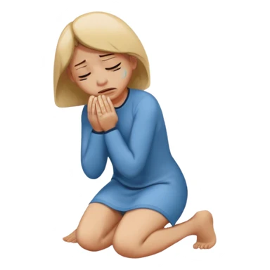 Crying on bended knees sticker