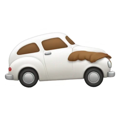 White car sleeping on brown pillow sticker