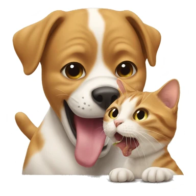 Cat eating dog sticker