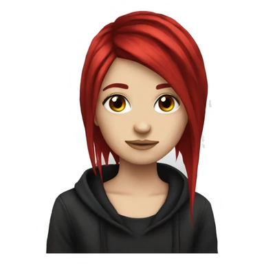 Emo girl red hair dye sticker