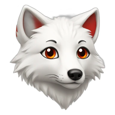 white fox with red tail sticker