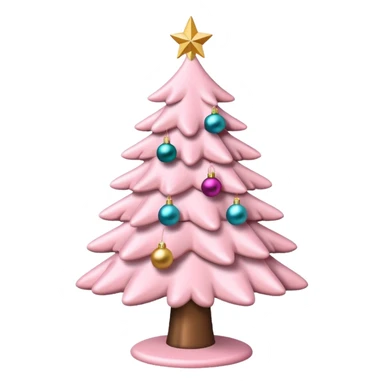 light pink christmas tree sticker