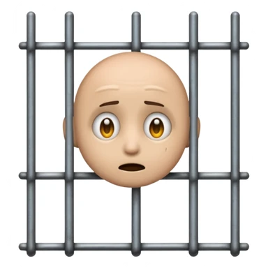 staunendes Emoji im Gefängnis sticker