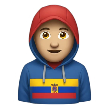 man in hoodie with moldova flag sticker