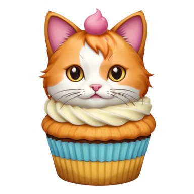 cat with a cupcake sticker