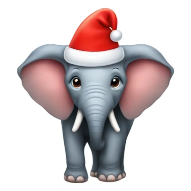 An elephant with Santa’s hat  sticker