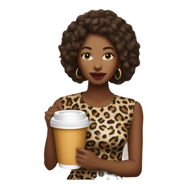 woman in leopard print leggings drinking coffee sticker