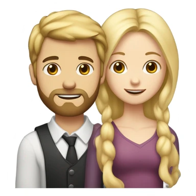  a girl (blonde) and a guy (fair skin, dark hair with beard) sticker