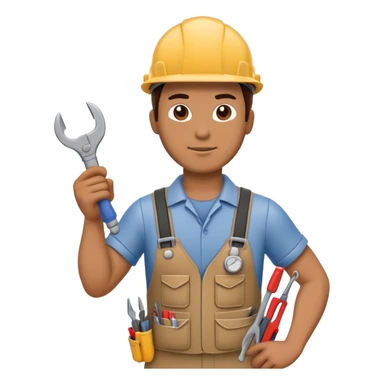 HVAC technician with tools action figure sticker