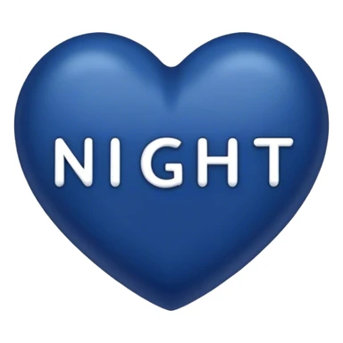 Dark blue heart with Night in the middle  sticker