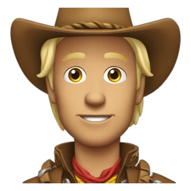 cowboy with dollar in eyes and trails behind him sticker