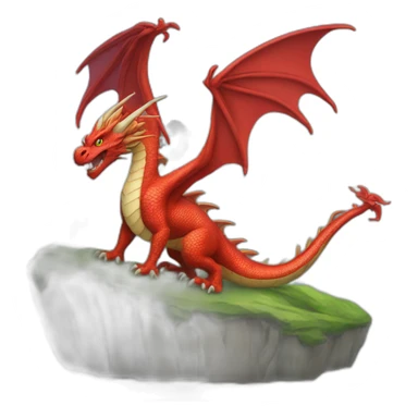 Un dragon avec une montagne sticker