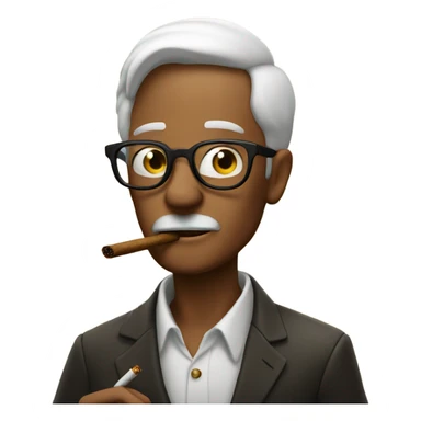 Man smoking cigar with glasses sticker