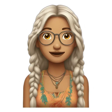 Hippie woman sticker