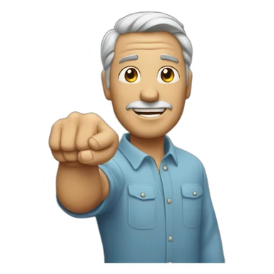 middle aged man shaking fist to sky sticker