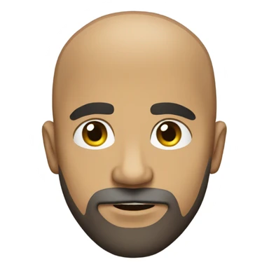Bald Hispanic man with beard feeling naked sticker