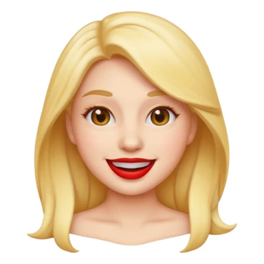 Emoji female with fake lips sticker