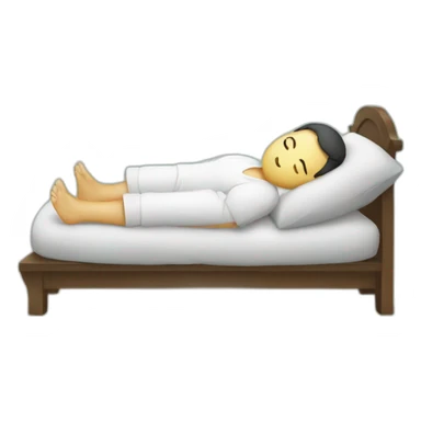 Korean sleeping with a pillow between both of his foot sticker