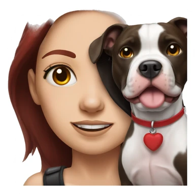 Black and white pitbull with red head girl owner sticker