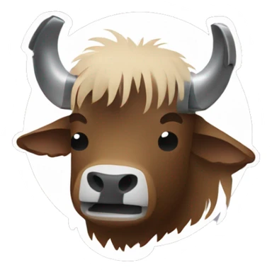 a yak shaving with a trimmer sticker