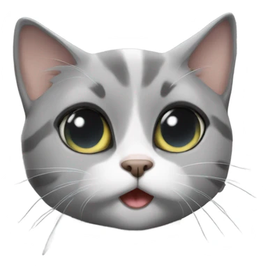 grey eyed cat blowing out kiss  sticker