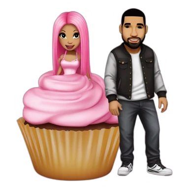 Nicki minaj , drake and lil wayne , cupcake sticker
