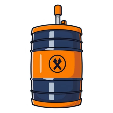 orange road construction barrel with glossy plastic look sticker