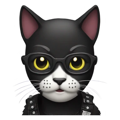 punk black cat sticker